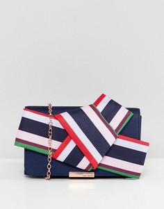 Клатч с бантиком в полоску Ted Baker - Темно-синий