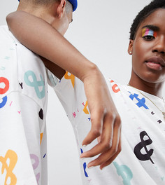 Футболка со сплошным принтом ASOS DESIGN x glaad - Белый