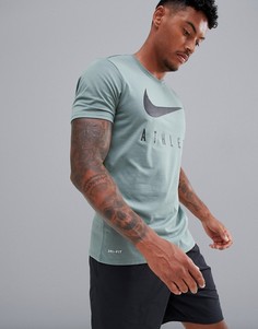 Футболка с логотипом Nike Training 739420-365 - Зеленый