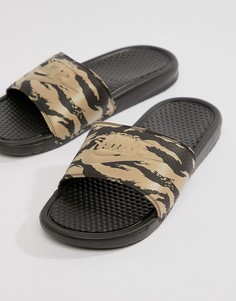 Бежевые шлепанцы с принтом Nike Benassi AQ5060-200 - Бежевый
