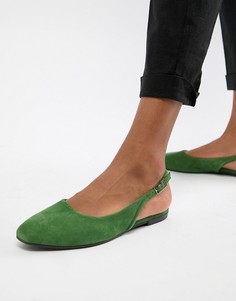 Замшевые туфли с острым носом и ремешком через пятку Vagabond Ayden - Зеленый