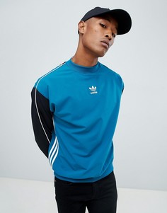 Синий свитшот с полосками adidas Originals Authentic DH3835 - Синий