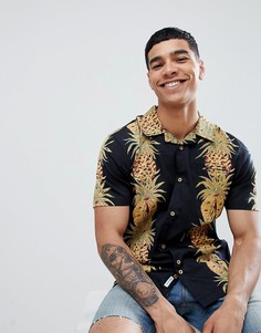 Рубашка с короткими рукавами и отложным воротником Bellfield - Черный