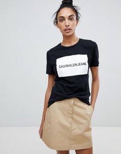 Черная футболка с логотипом Calvin Klein Jeans - Черный