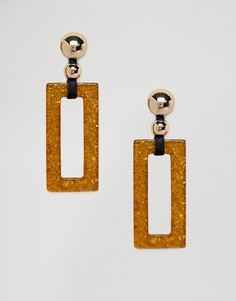 Золотистые серьги-подвески Monki - Золотой