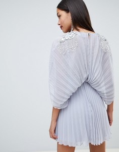 Платье-кимоно миди с кластерной отделкой на плечах ASOS DESIGN - Синий