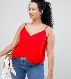 Двухслойный топ на тонких бретельках ASOS DESIGN Curve - Красный