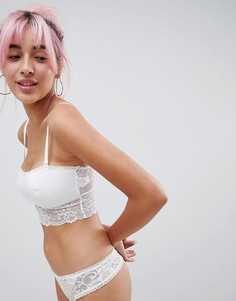 Кружевной бралетт с формованными чашечками Monki - Белый