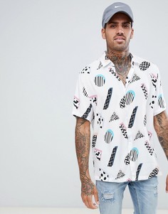 Белая oversize-рубашка с принтом в стиле 80-х ASOS DESIGN - Белый