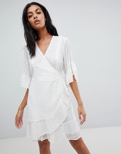 Платье мини с запахом AllSaints - Белый