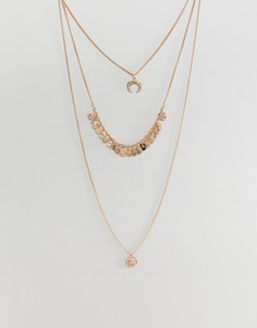 Ожерелье в несколько рядов с подвеской-монетой New Look - Золотой