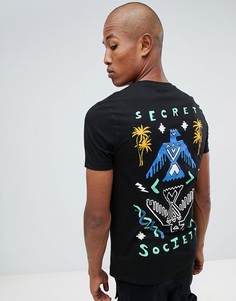 Футболка с принтом на спине ASOS DESIGN - Черный