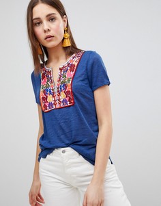 Топ с вышивкой Brave Soul Bianca - Синий