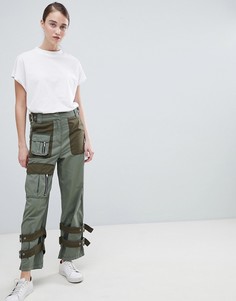 Брюки в стиле милитари с молниями ASOS DESIGN - Зеленый