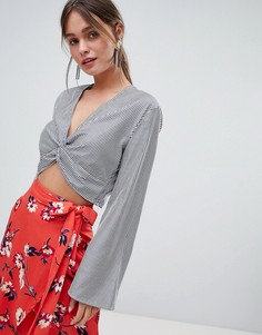 Топ в полоску с расклешенными рукавами PrettyLittleThing - Мульти