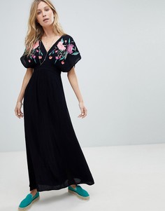 Пляжное платье макси с вышивкой Accessorize Orla - Черный