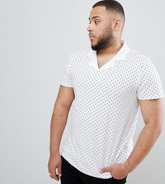 Поло в горошек с отложным воротником ASOS DESIGN Plus - Белый