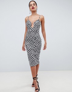 Облегающее платье с монохромным принтом ASOS DESIGN - Мульти