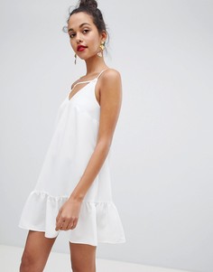 Белое свободное платье на бретельках River Island - Белый