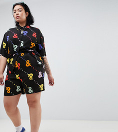 Комбинируемые шорты с принтом ASOS DESIGN x glaad& Curve - Черный