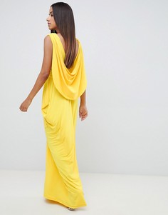 Платье макси с драпировкой ASOS DESIGN - Желтый