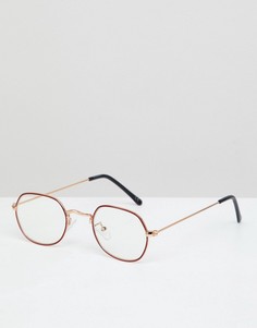 Круглые солнцезащитные очки с прозрачными линзами ASOS DESIGN - Золотой