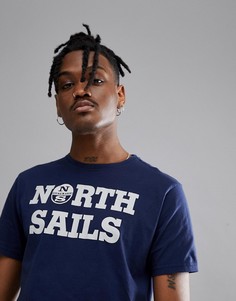 Темно-синяя футболка с логотипом North Sails - Темно-синий