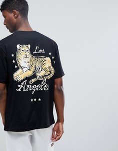Oversize-футболка с принтом тигра на спине Systvm - Черный