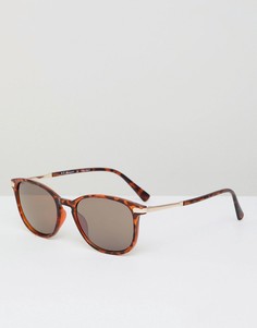Квадратные черепаховые солнцезащитные очки в стиле ретро AJ Morgan - Коричневый