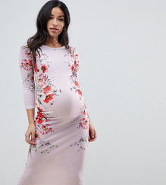 Облегающее платье с цветочным принтом Bluebelle Maternity - Розовый