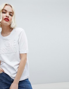 Футболка с тисненым логотипом Love Moschino - Белый