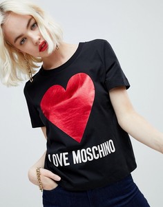 Футболка с блестками Love Moschino - Черный