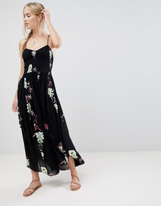 Платье миди с принтом Free People Beau - Черный