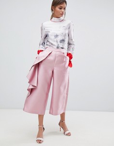 Широкие брюки с оборками Ted Baker - Розовый