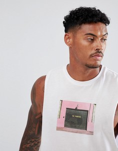 Футболка без рукавов с заниженной проймой и фотографическим принтом ASOS DESIGN - Белый