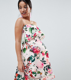Платье мини с цветочным принтом и ажурной отделкой ASOS DESIGN Maternity - Мульти