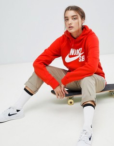 Красный худи с логотипом Nike SB - Красный