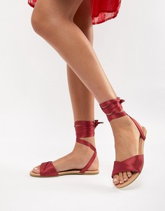 Сандалии на завязках ASOS DESIGN - Красный