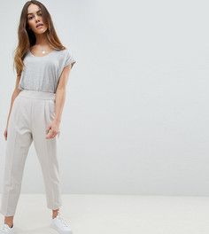Зауженные брюки с завышенной талией ASOS DESIGN Petite - Серый