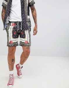 Черные шорты с принтом в стиле барокко Criminal Damage - Черный