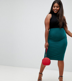 Трикотажная юбка-карандаш ASOS DESIGN Curve - Зеленый