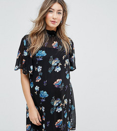 Платье мини с высоким воротом и цветочным принтом ASOS Maternity PETITE - Мульти