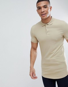 Бежевое обтягивающее поло ASOS DESIGN - Бежевый