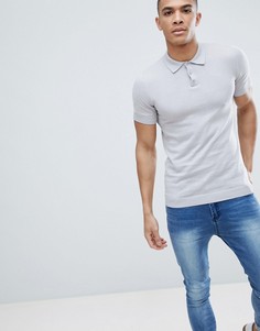Серое обтягивающее поло ASOS DESIGN - Серый