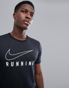 Черная футболка с логотипом Nike Running 910950-010 - Черный
