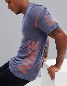 Серая футболка с логотипом Nike Training Breathe HyperDry 889629-011 - Серый