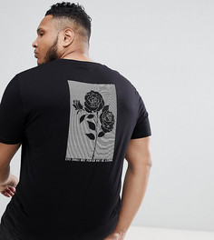 Длинная футболка с принтом на спине ASOS DESIGN Plus - Черный