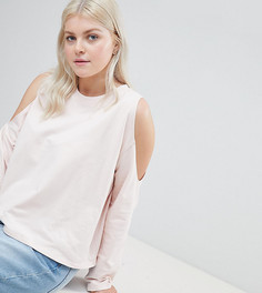Свитшот с вырезами на плечах ASOS DESIGN Curve - Розовый