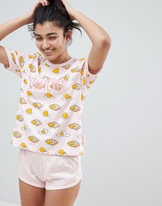 Пижамный комплект с шортами ASOS DESIGN Gudetama Whatever - Мульти