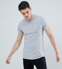Серая меланжевая облегающая футболка с круглым вырезом ASOS DESIGN Tall - Серый